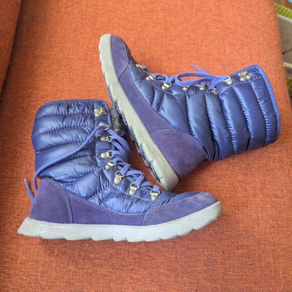 The North Face Thermoball Lace 8” Primaloft Insulated Boots Purple Snow - Picture 5 of 10
